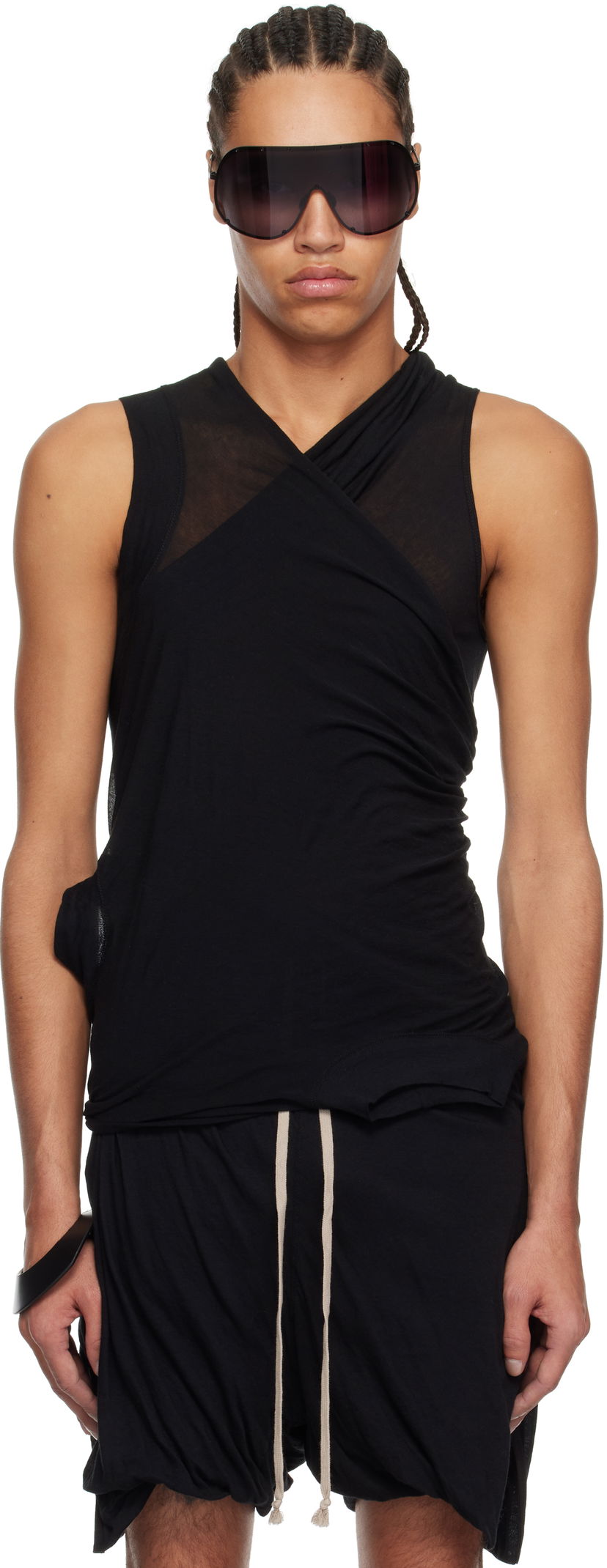 Tankkitoppi Rick Owens Rick Owens Hollywood Banana Tank Top Musta | RR01E5100 UC