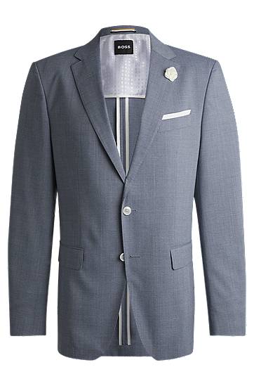 Takki BOSS Slim-Fit Patterned Wool-Blend Suit Jacket Sininen | 50540712, 0