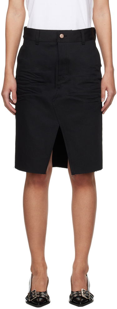 Hame We11done We11done Raw Edge Midi Skirt Musta | WD-DS0-24-303-W-BK, 0