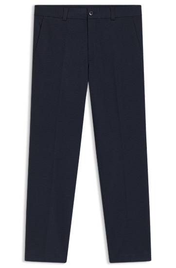 Housut BOSS Extra Slim Fit Micro-Print Stretch Jersey Trousers Tummansininen | 50544601