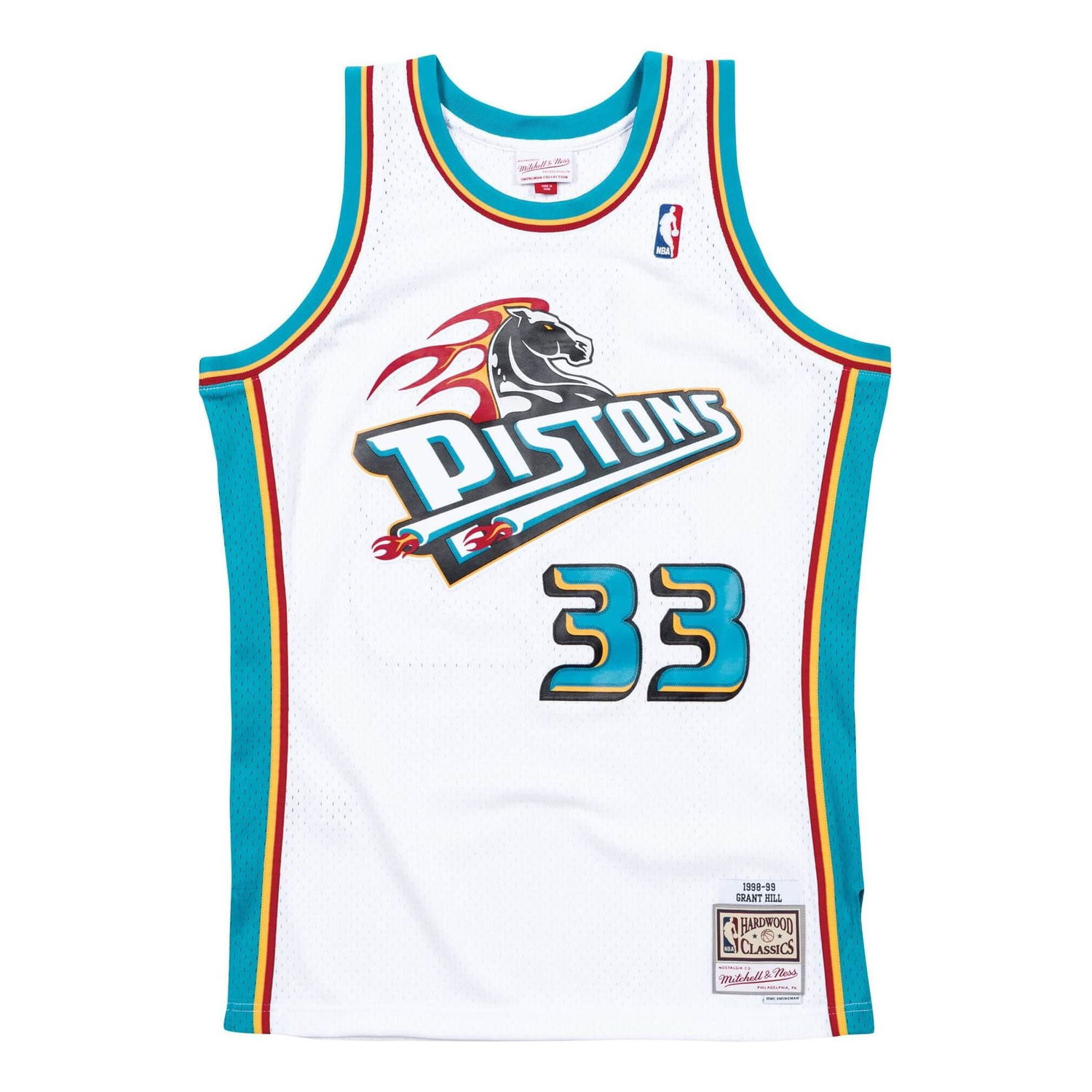 Jersey Mitchell & Ness NBA Detroit Pistons 1998-99 Swingman Jersey 'Grant Hill 33' Valkoinen | SMJYCP19211-DPIWHIT98GHI, 0