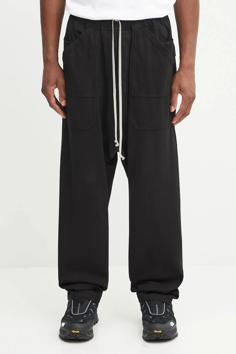 Verryttelyhousut Rick Owens Rick Owens DRKSHDW Classic Cargo Drawstring Cotton Sweatpants Musta | DU02E7370.RIG