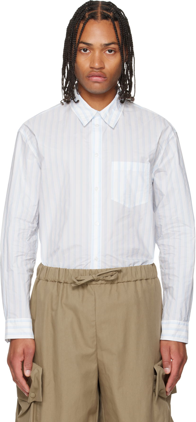 Paita Simone Rocha Simone Rocha Easy Striped Shirt Valkoinen | 5394D 1222