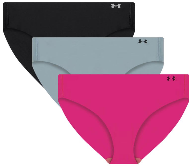 Pikkuhousut Under Armour Under Armour Pure Stretch No Show Bikini Underwear - 3 Pack Musta | 1383897-652