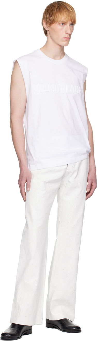 Tankkitoppi Helmut Lang Helmut Lang Embossed Logo Tank Top Valkoinen | P01HM502, 3