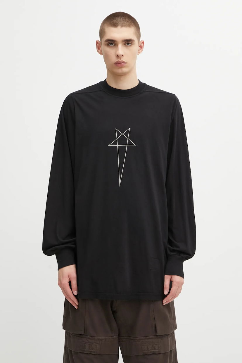 T-paita Rick Owens Rick Owens DRKSHDW Jumbo Long Sleeve T-Shirt Musta | DU02E7261.RNEP3