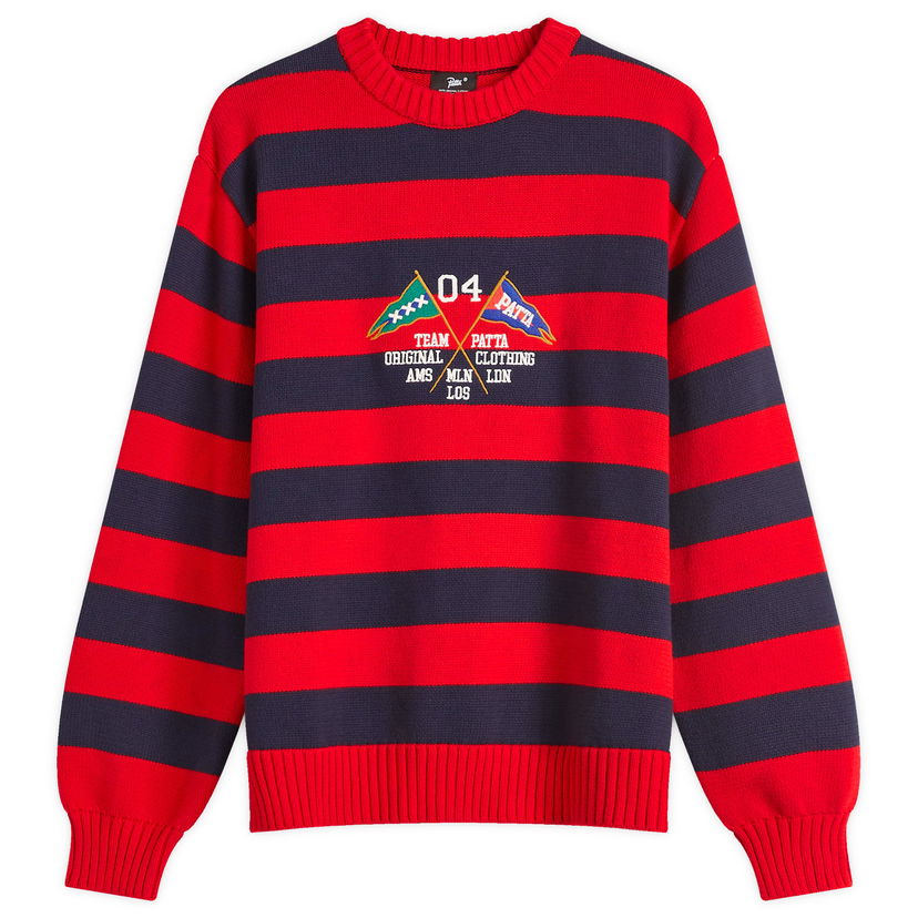 Villapaita Patta Patta Stripe Flag Knit Jumper Punainen | POC-SS25-7020-324-0004-084