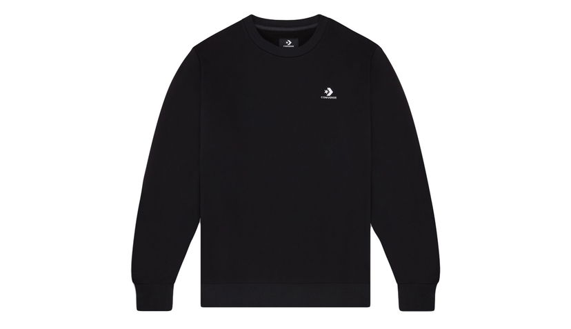 Villapaita Converse Embroidered Star Chevron Fleece Crew Sweatshirt Musta | 10019924-A01