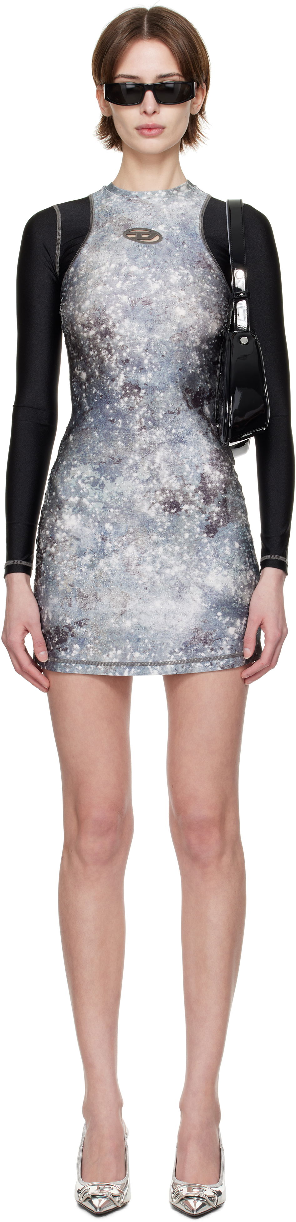 Mekko Diesel Diesel D-Vanne Galaxy Print Minidress Harmaa | A16092 0IKAI, 0