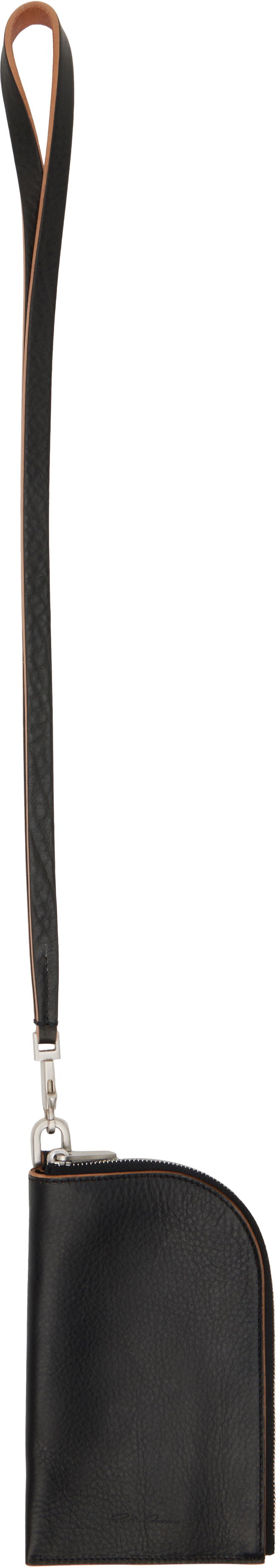 Lompakko Rick Owens Rick Owens Concordians Leather Neck Wallet Musta | RA02E0711 LGET
