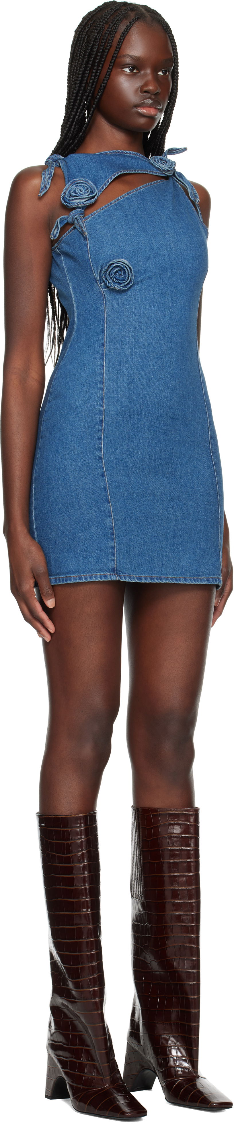 Mekko Coperni Coperni Asymmetric Flower Denim Minidress Sininen | COPR158F2014, 1