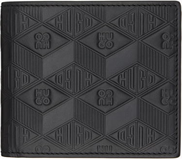 Lompakko BOSS Hugo Embossed Leather Wallet Musta | 50542006, 0