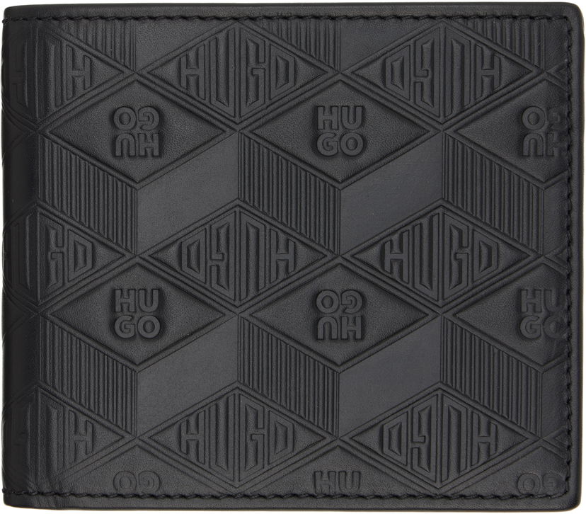 Lompakko BOSS Hugo Embossed Leather Wallet Musta | 50542006