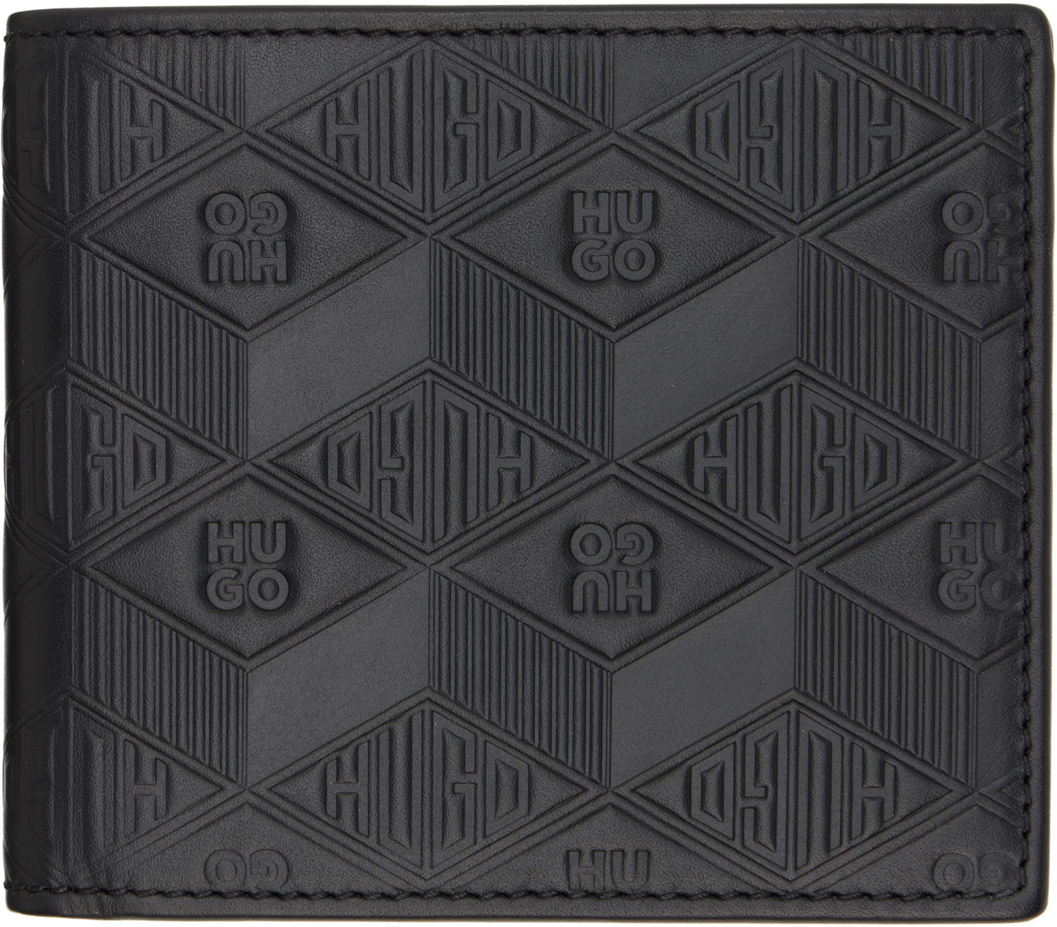 Lompakko BOSS Hugo Embossed Leather Wallet Musta | 50542006, 0
