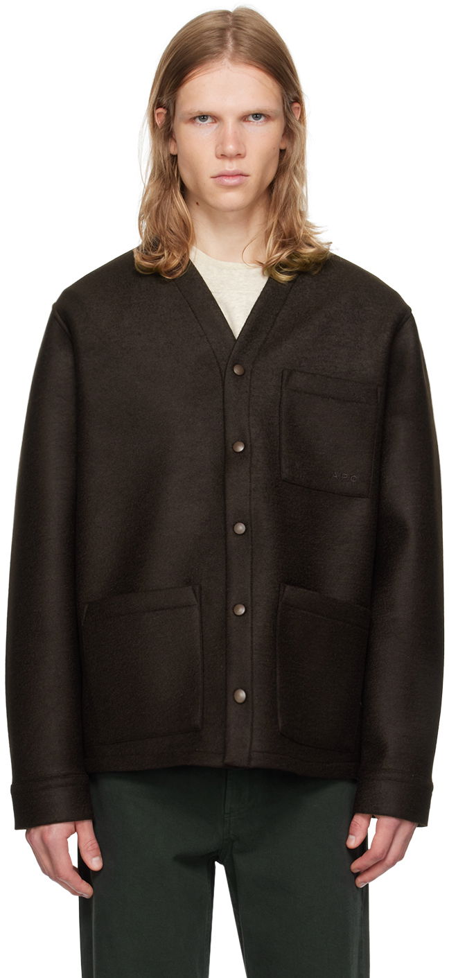 Villapaita A.P.C. Brown Aurelien Cardigan Musta | PSAFU-H22200