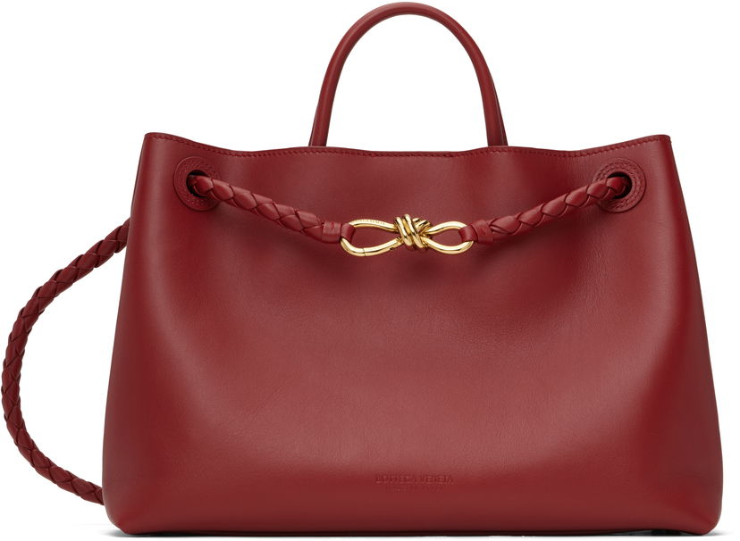 Käsilaukku Bottega Veneta Bottega Veneta Andiamo Leather Shoulder Bag Punainen | 810214 V4O94
