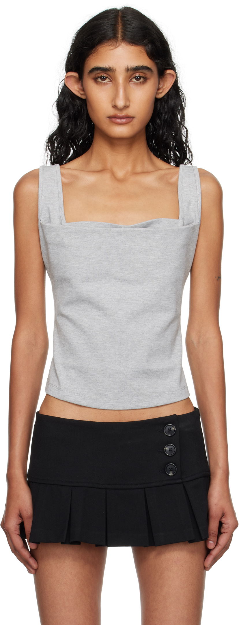 Tankkitoppi Miaou Miaou Luna Cowl Neck Tank Top Harmaa | 7110PONHEG
