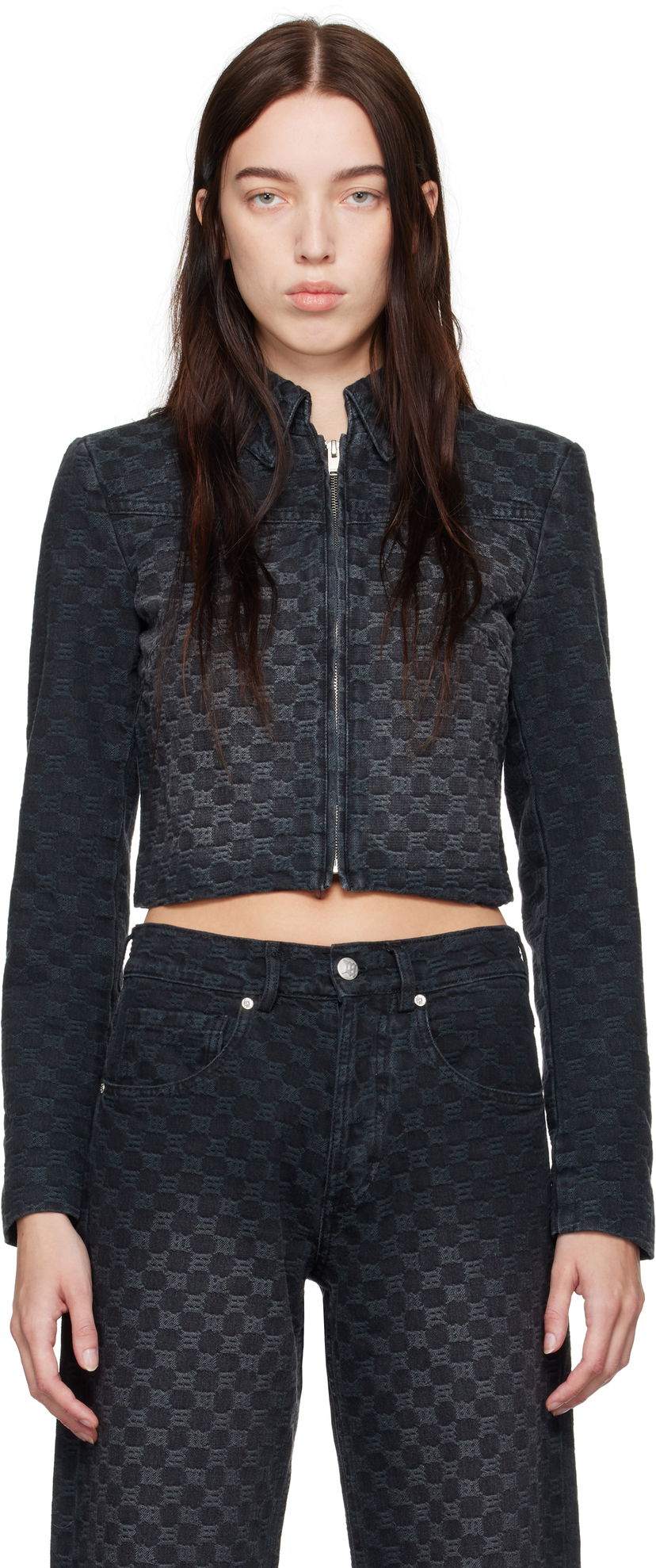 Takki MISBHV Monogram Denim Jacket Musta | 241W400