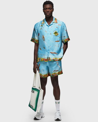 Shortsit Casablanca UNISEX SILK SHORTS WITH DRAWSTRINGS Sininen | MS24-TR-012-05, 1