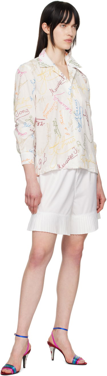 Paita Bode Bode Signature Scrawl Button-Down Shirt Valkoinen | MRS25SH015, 3