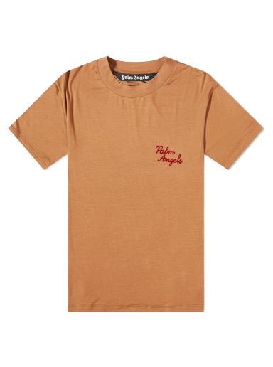T-paita Palm Angels Embroidered Logo Tee Ruskea | PMAA075F22FAB0011728