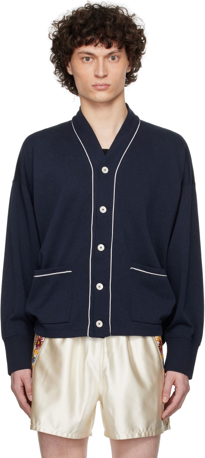 Villapaita Bode Bode Uniform Cardigan Tummansininen | MRS25CS033