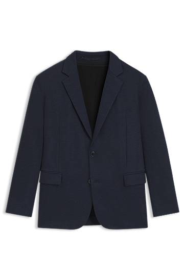 Takki BOSS Slim-Fit Twill-Print Jersey Blazer Tummansininen | 50544597