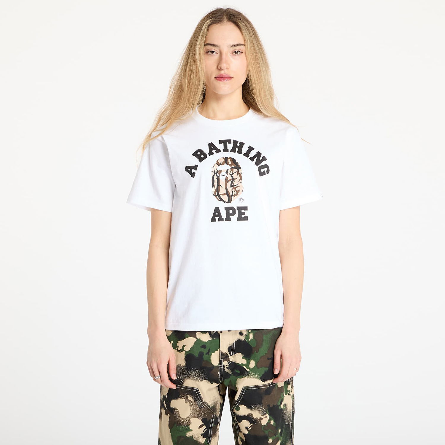 T-paita BAPE A BATHING APE Trial Camo College Tee Valkoinen | 001TEL301033MWHA, 1