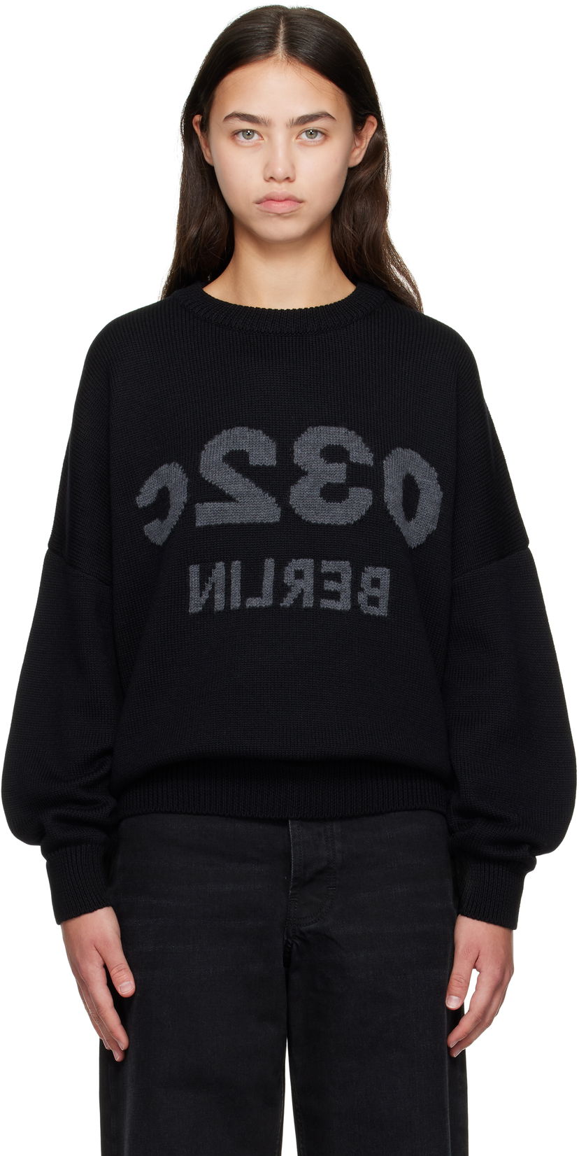 Villapaita 032C 032c Selfie Knit Sweater Musta | F25-URK-1511-000-W