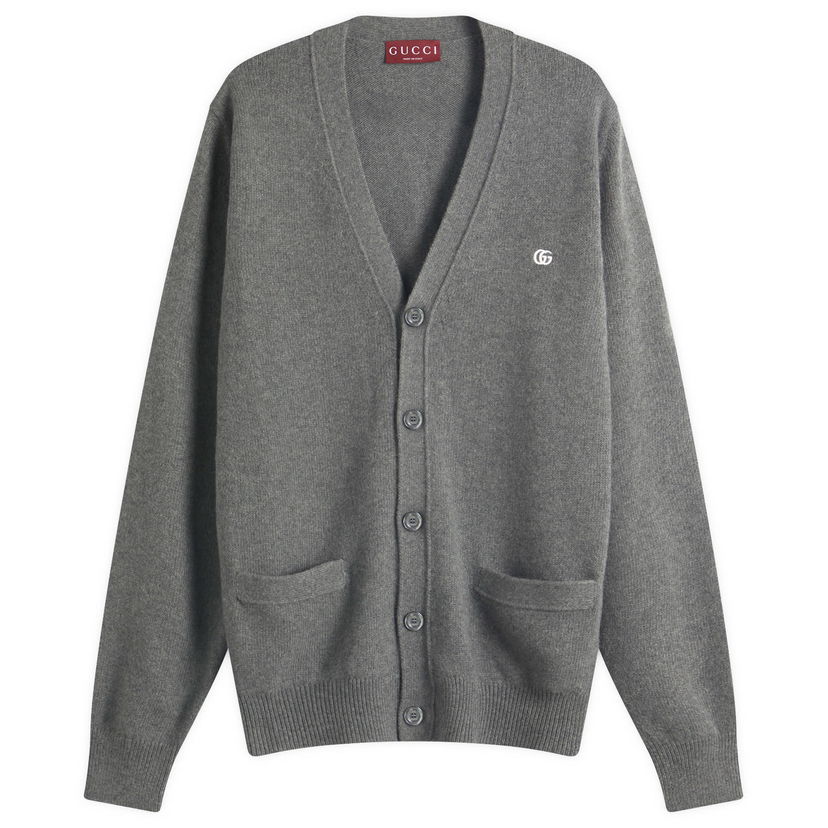 Villapaita Gucci Gucci Monogram Wool Cashmere Cardigan, Large Harmaa | 815009-XKEK5-1078
