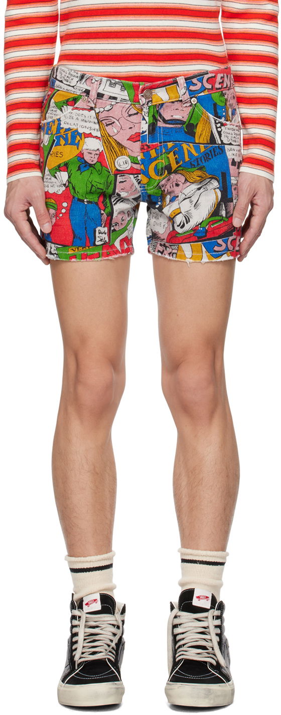 Shortsit ERL ERL Printed Denim Shorts Monivärinen | ERL06P102, 0