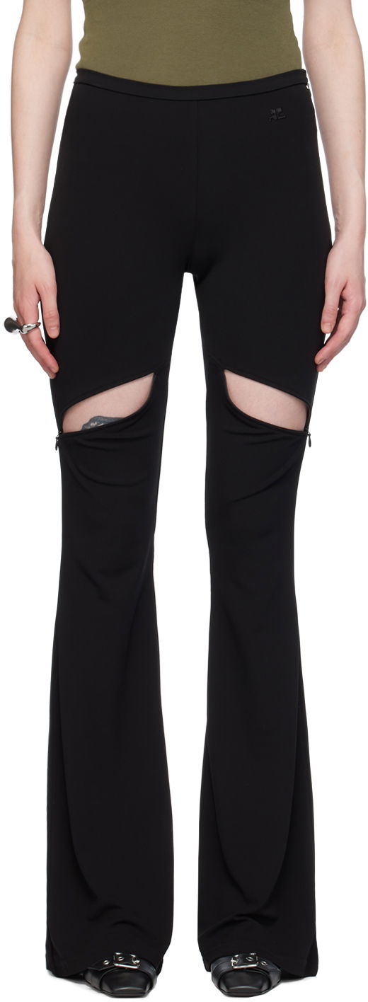 Leggingsit Courrèges Cutout Flare Trousers Musta | 224JPA232JS0066