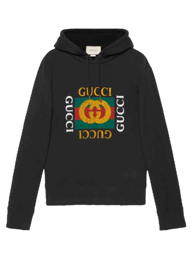 Huppari Gucci Oversize Logo Hoodie Musta | 454585 X5J57 1015