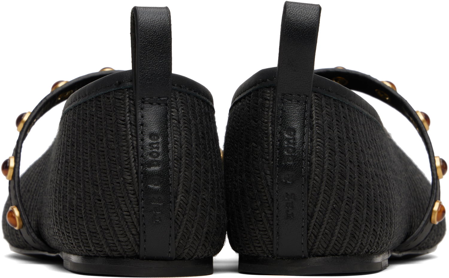 Mekko rag & bone rag & bone Spire Straw Mary Jane Ballerina Flats Musta | WFF25PF1003ST3, 1