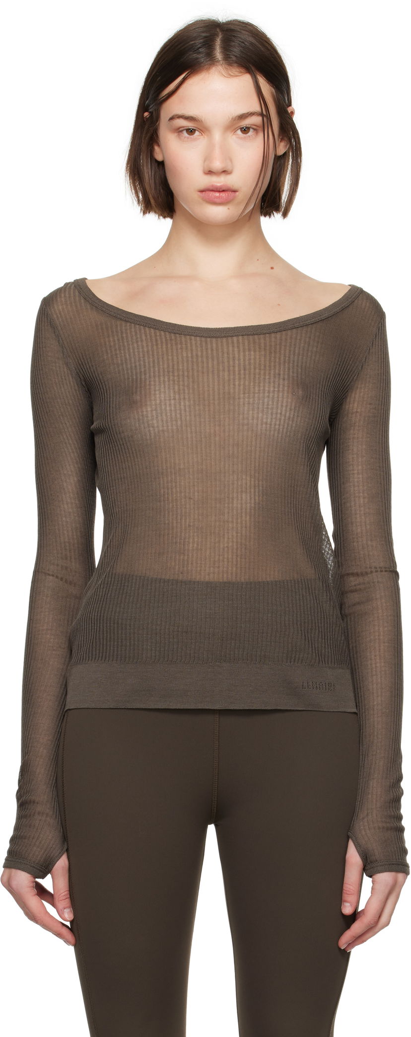 T-paita LEMAIRE LEMAIRE Seamless Long Sleeve T-Shirt Ruskea | TO1278 LK1017