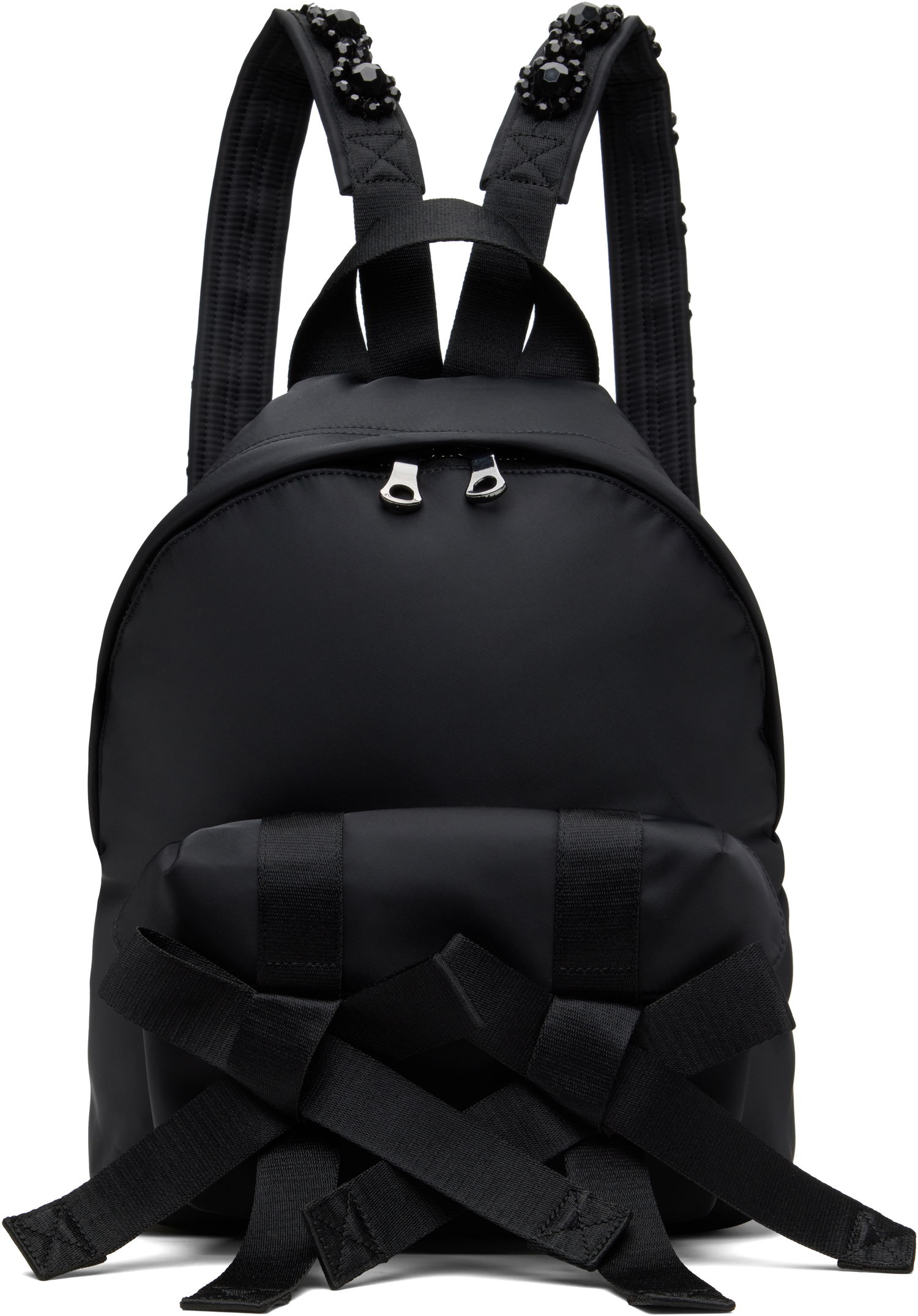 Reppu Simone Rocha Simone Rocha Beaded Utility Bow Backpack Musta | BAG179TB-M 0761, 0