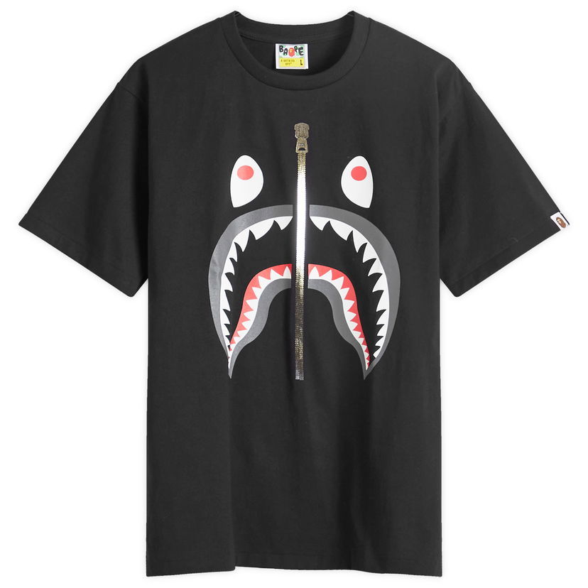 T-paita BAPE A Bathing Ape Men's Shark T-Shirt in Black, Size Large | END. Clothing Musta | 001TEK301003M-BLK