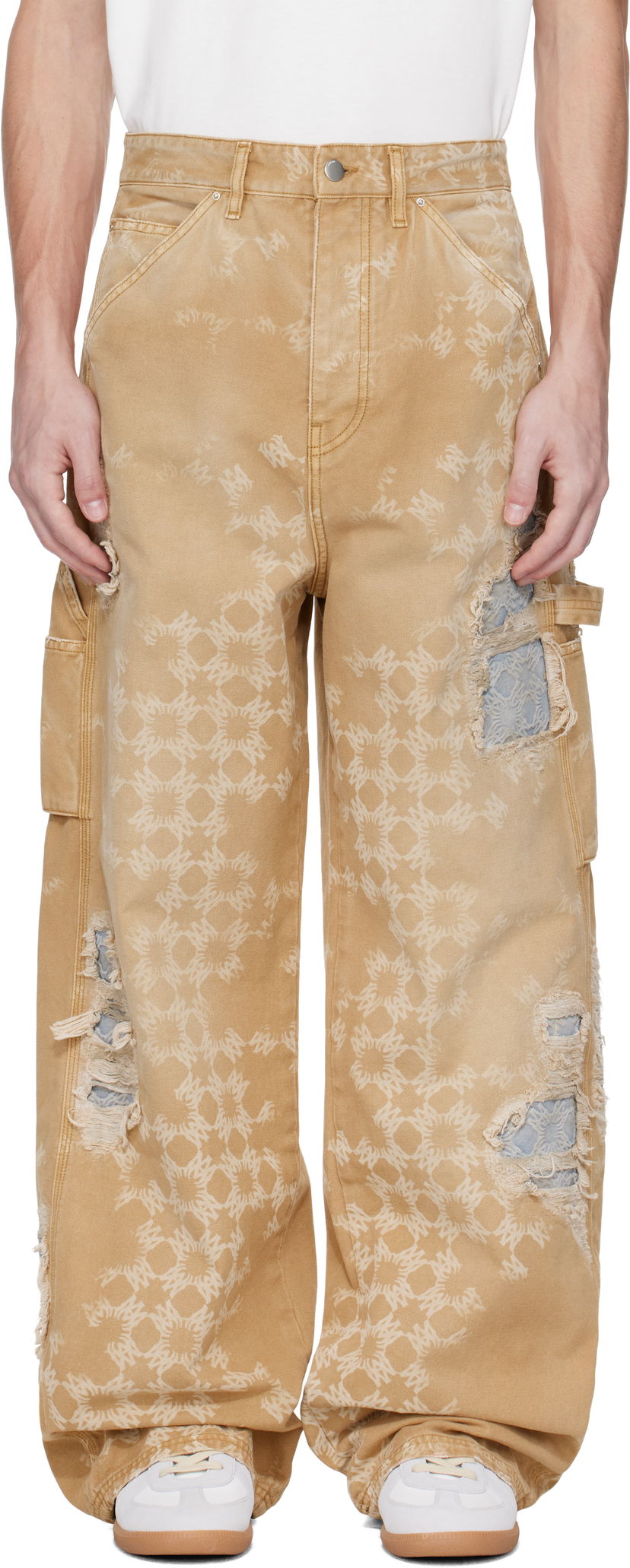 Cargo housut AMIRI Amiri Repair Carpenter Jeans Beige | AMDNGH1095