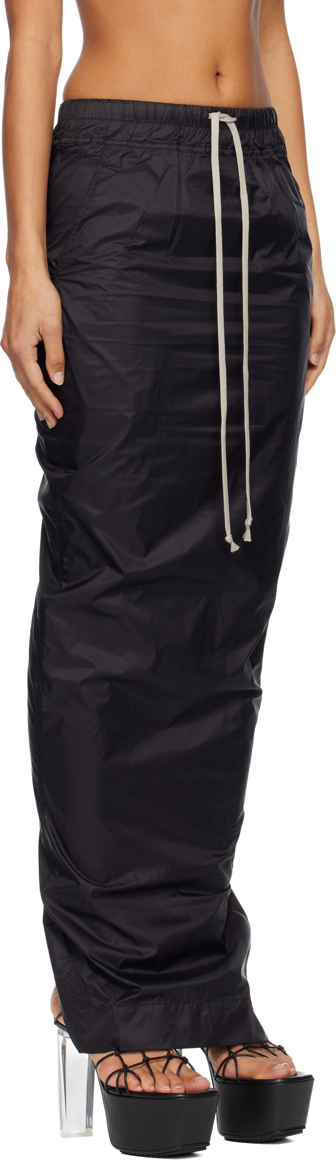 Hame Rick Owens DRKSHDW Concordians Pull On Pillar Maxi Skirt Musta | DS02E7332 NP, 1