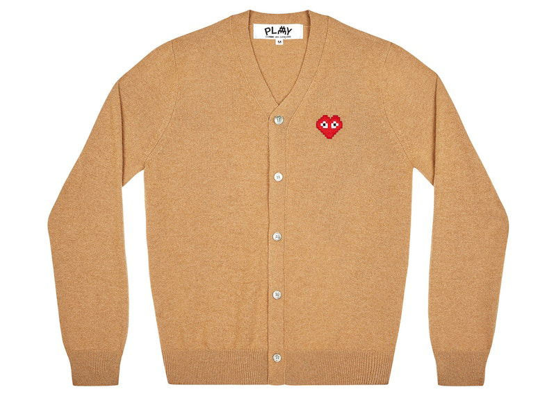 Villapaita Comme des Garçons Play Invader Cardigan Beige | AZ-N084-051