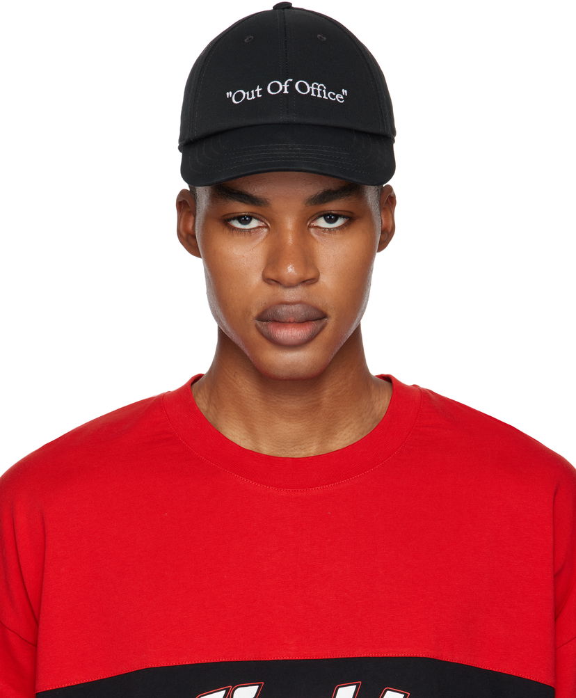 Korkki Off-White 'Out Of Office' Cap Musta | OMLB069F24FAB0091001