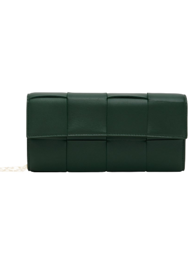 Käsilaukku Bottega Veneta Intreccio Cassette Chain Bag Vihreä | 730539 VCQC4