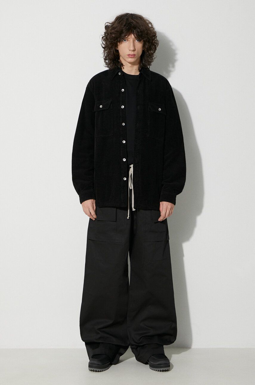 Paita Rick Owens Corduroy Shirt Jacket Musta | DU02C5755.HC, 1