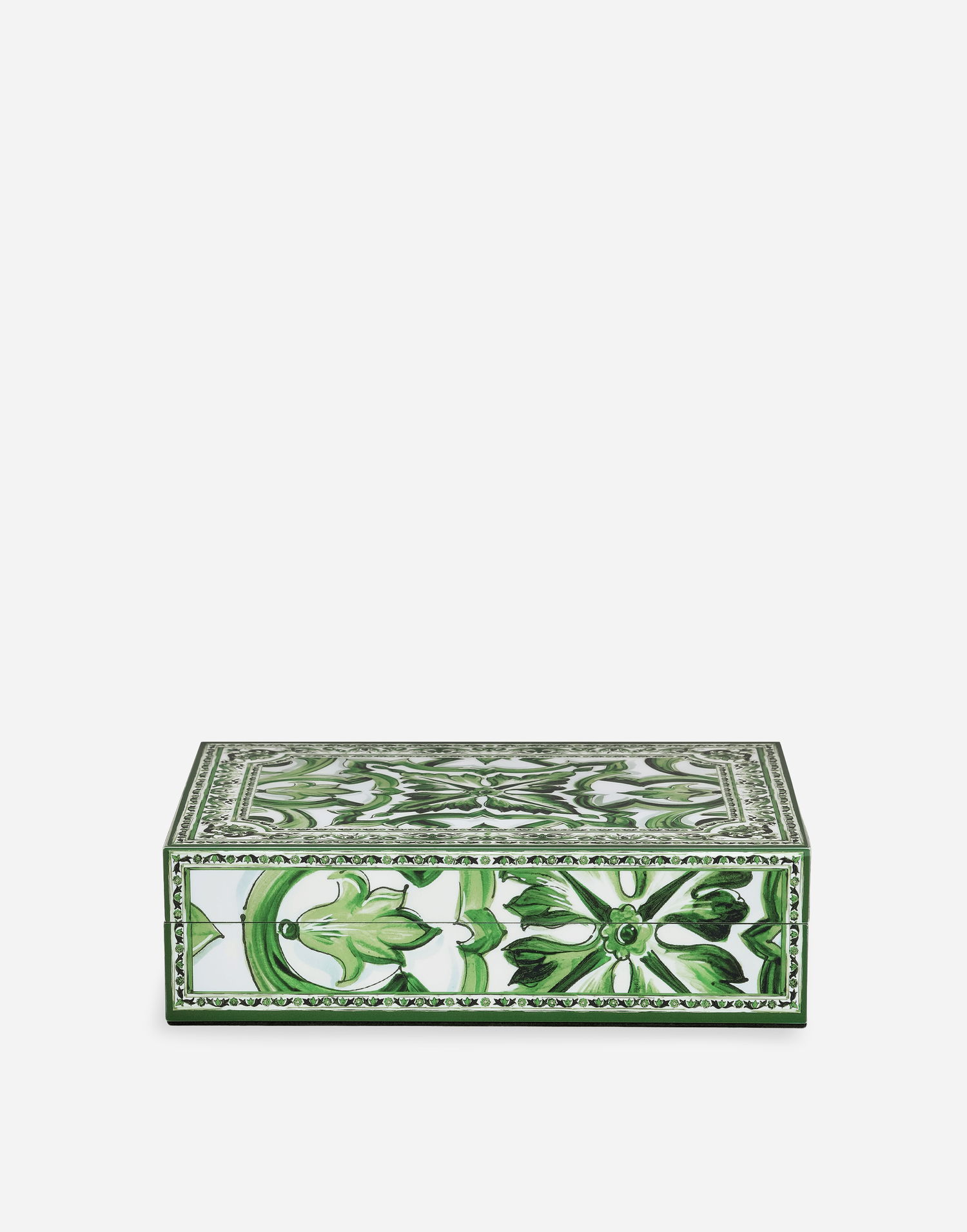 Kodin sisustus Dolce & Gabbana Dolce & Gabbana Large Majolica Print Decorative Plexiglass Box Vihreä | TCC201TCAMYUV008, 1