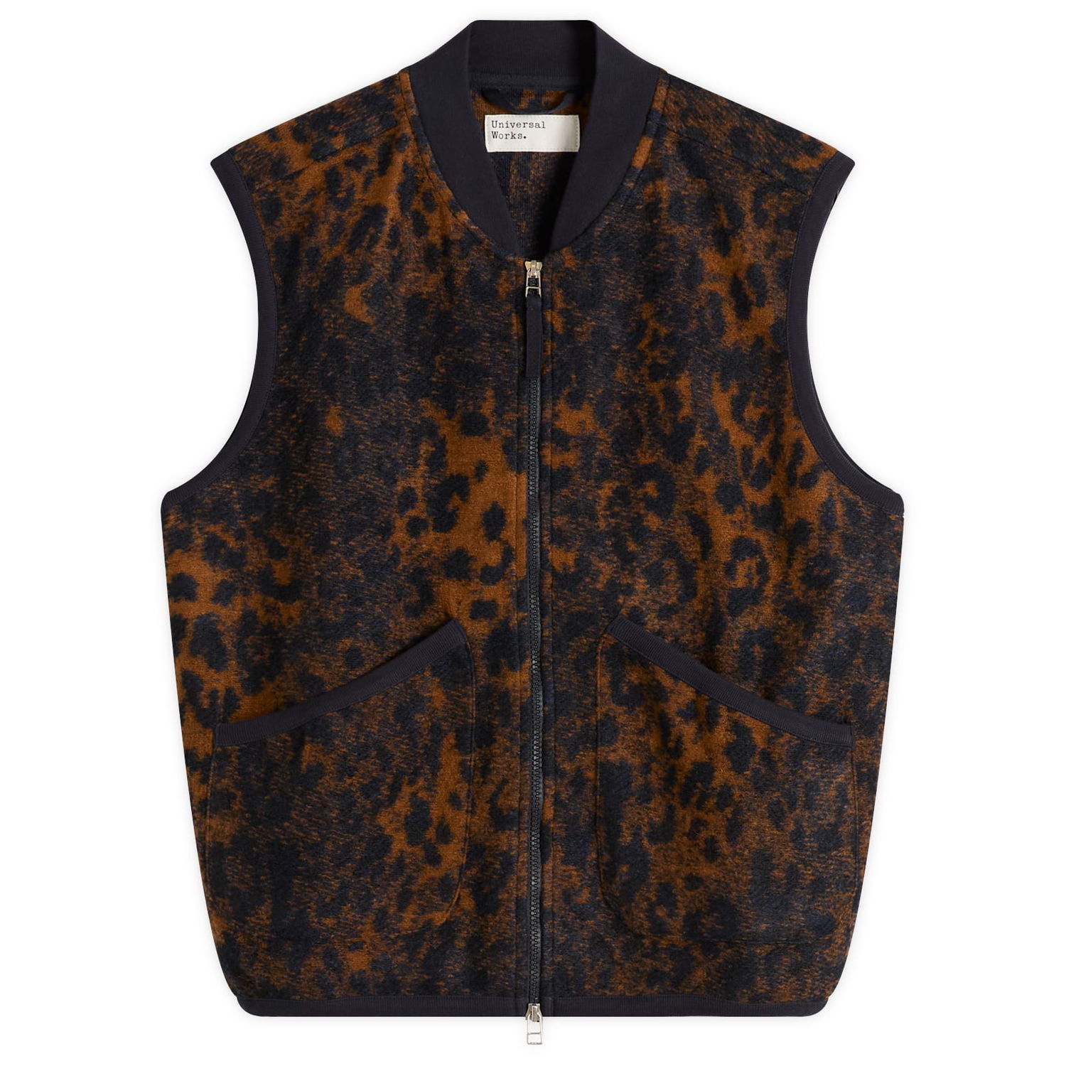 Liivi Universal Works Universal Works Zip Waistcoat, Size Small Ruskea | 33723-DNB, 1