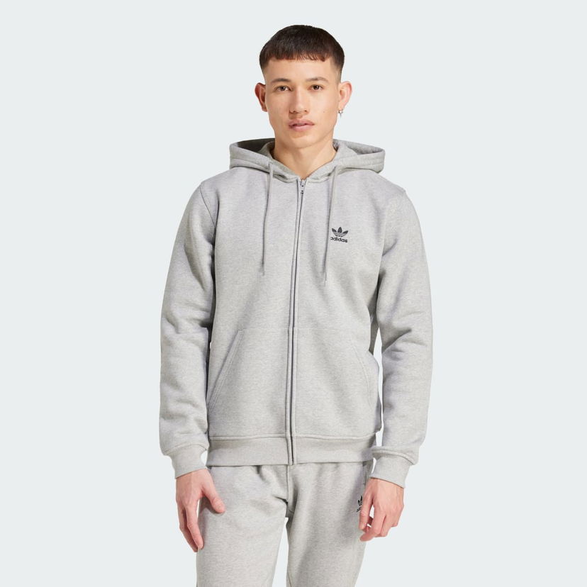 Huppari adidas Performance Trefoil Essentials Full-Zip Harmaa | IY7354