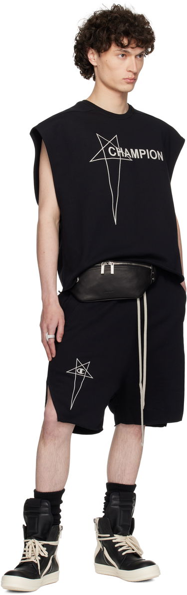 Tankkitoppi Rick Owens Rick Owens Champion Edition Micro Tatlin Sleeveless T-Shirt Musta | CM01E1666 CHFE FELPA, 3