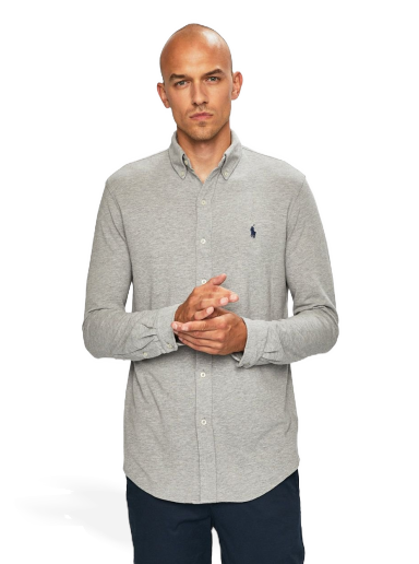 Paita Polo by Ralph Lauren Featherweight Mesh Shirt Harmaa | 710654408019