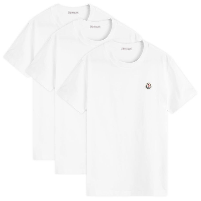 T-paita Moncler Pack of 3 Lightweight Cotton Jersey T-Shirts White Large Valkoinen | 8C000-26-829H8-001