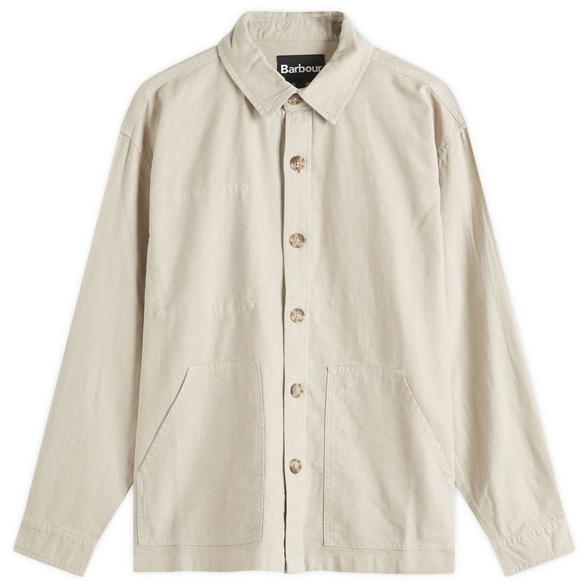 Paita Barbour Men's Heritage+ Linen Blend Overshirt, Size Large Beige | MOS0421GY18